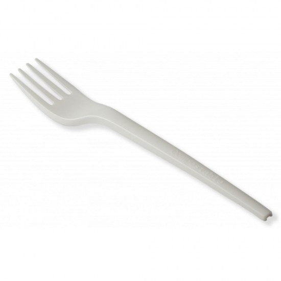 Furculite Biodegradabile Albe din PLA, Dimensiune 16.5 cm, 10 Buc/Set, Tacamuri Biodegradabile, Furculite Biodegradabile si Compostabile, Furculite Ecologice, Furculite  Biodegradabile pentru Catering,  Furculite Biodegradabile de Unica Folosinta