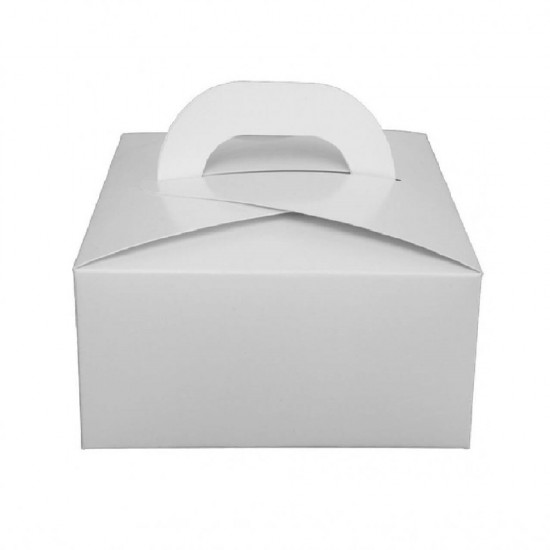Cutii Albe pentru Prajituri, 11x11 cm, 25 Buc/Bax, Carton Duplex - Ambalaje Patiserie