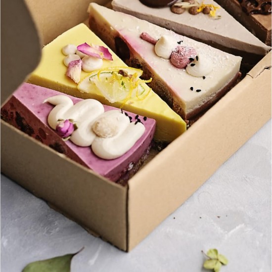 Set 100 Cutii pentru Prajituri, 200x140x100 mm, Tip T6, cu Autoformare, Carton Natur