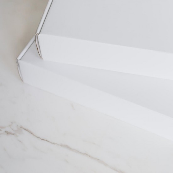 Set 100 Cutii cu Autoformare, 183x58x62 mm, Carton Alb/Natur