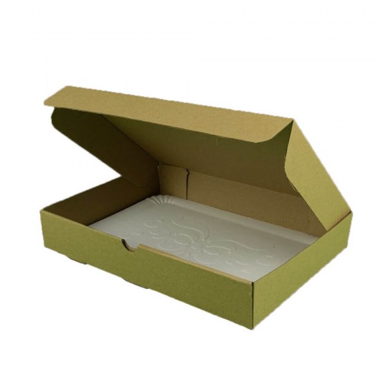 Set 100 Cutii pentru Prajituri, 200x140x100 mm, Tip T6, cu Autoformare, Carton Natur