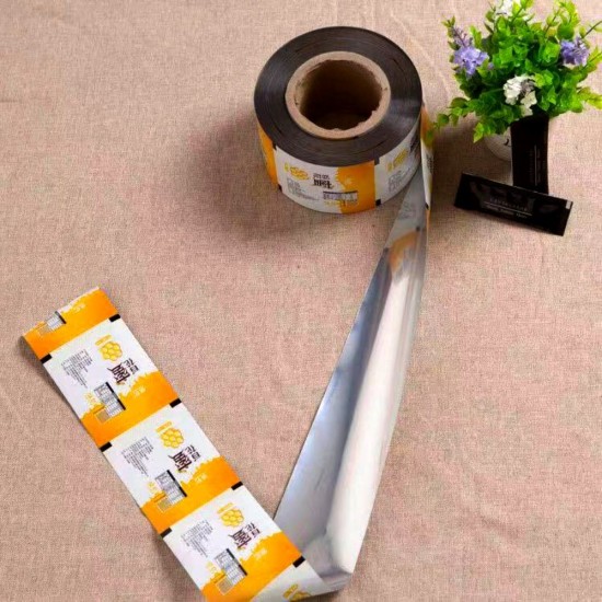 Ambalaj Miere Hartie Personalizata in Rola, Tipar 1-5 Culori, Latime Rola 200 mm, Hartie GK 70+PE 15+BOPP MET 20 g/m², Rola Hartie pentru Ambalat Miere Stick, Rola Hartie Ambalare Stickuri de Miere, Rola Hartie Ambalat Miere Plicuri