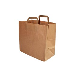 Set 50 Sacose de Hartie cu Maner Flat Misavan, 32x17x31 cm, Natur, Sacose Hartie, Sacose Hartie Natur, Set Sacose Hartie Natur, Sacose cu Maner, Sacose cu Maner Flat, Set Sacose cu Maner Flat