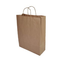 Set 50 Sacose de Hartie cu Maner Rasucit Misavan, 26x17x28 cm, Natur, Sacose Hartie, Sacose Hartie Natur, Set Sacose Hartie Natur, Sacose cu Maner, Sacose cu Maner Rasucit, Set Sacose cu Maner Rasucit