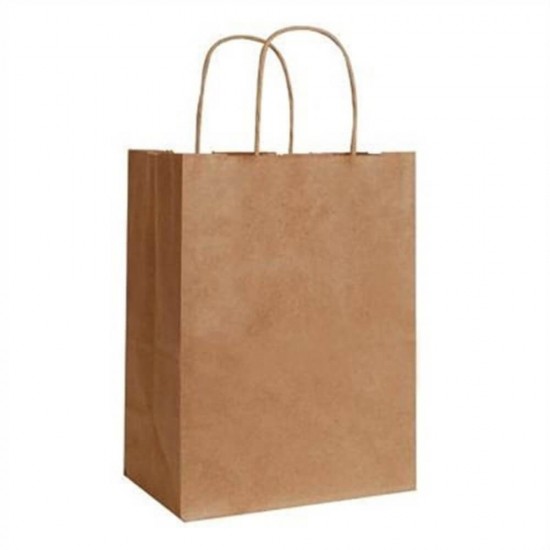 Sacose din Hartie Natur, Dimensiune 25x10x37 cm, 100 Buc/Bax, Pungi si Plase Maro