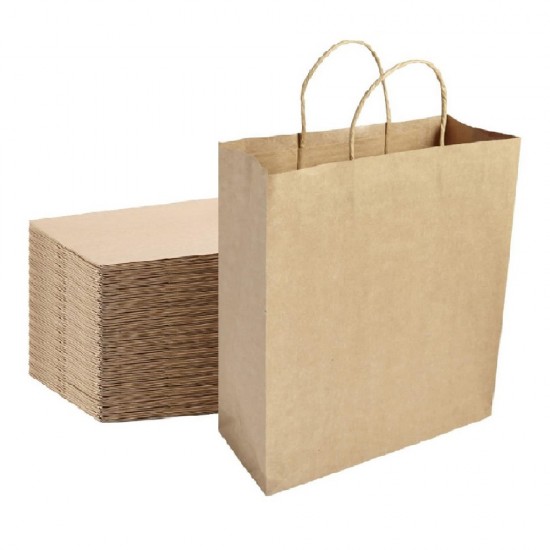 Sacose din Hartie Natur, Dimensiune 31x17x38 cm, 100 Buc/Bax, Pungi si Plase Maro