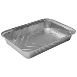Set 2 Caserole din Aluminiu, 317x218x50 mm pentru 6 Portii, Dreptunghiulare, Caserola Aluminiu Unica Folosinta, Tavi din Aluminiu Unica Folosinta, Caserola pentru Catering, Caserole pentru Fast-Food