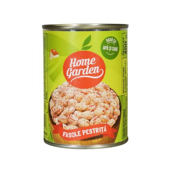 Bax 12 Conserve Fasole Pestrita Home Garden, 400 g, Conserva de Fasole, Fasole la Conserva, Fasole Pestrita la Cutie, Home Garden Fasole, Fasole la Cutie Home Garden, Fasole la Cutie 400 g, Boabe de Fasole Pestrita Home Garden