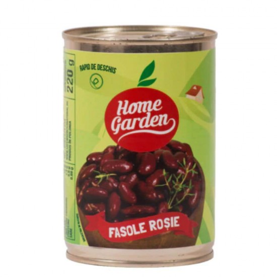 Bax 12 Conserve Fasole Rosie Home Garden, 380 g, Fasole Rosie la Cutie, Fasole la Conserva, Conserva de Fasole, Home Garden Fasole, Fasole la Cutie Home Garden, Boabe Rosii de Fasole la Cutie 380 g, Boabe de Fasole Rosie Home Garden