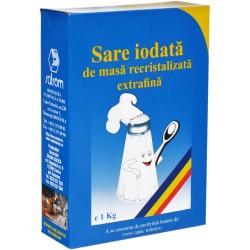 Bax 12 Pachete Sare Iodata de Masa Recristalizata Salrom, 1 kg, Sare de Masa, Sare Recristalizata, Sare Fina, Sare Extrafina, Sare Ambalata, Sare Consum Alimentar, Sare cu Iod, Sare Alimentara, Sare Marunta, Sare Maruntita, Sare 1 kg