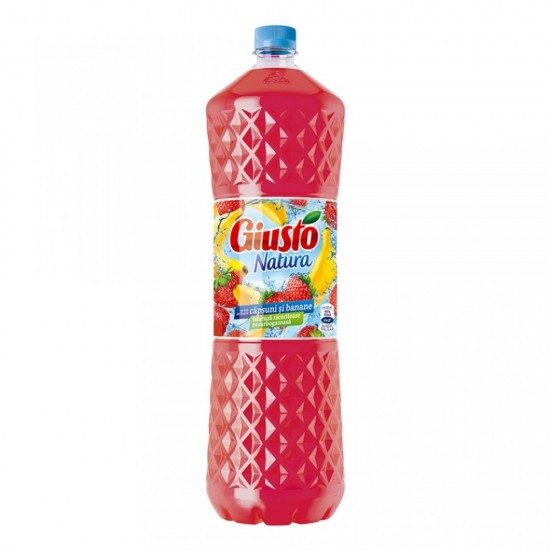 Bax 4 Buc Bautura Racoritoare Giusto Natura, cu Suc de Capsuni si Banane, 2 L, Suc Fara Acid, Suc Giusto, Suc de Capsuni si Banane Giusto, Suc Giusto Natura, Suc 2 L, Sticla de Suc de Capsuni si Banane, Sticla de Suc
