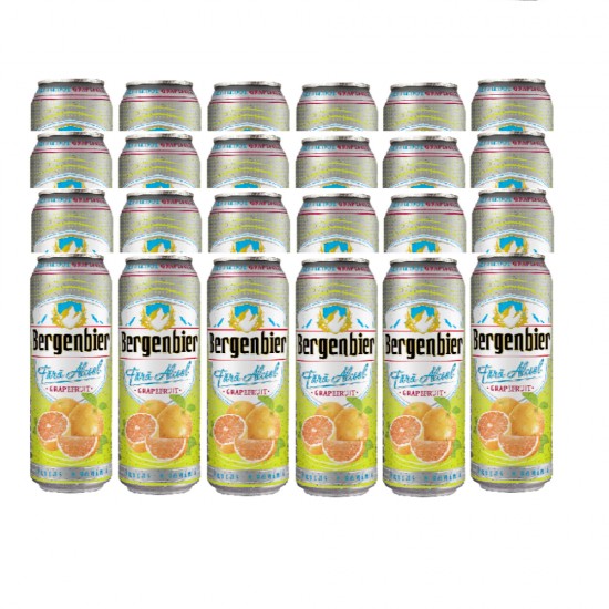  Bere Fara Alcool Fresh Grapefruit, Bergenbier, 24 Buc/Bax, 0.5 L, Doza, Bere Fara Alcool la Doza,  Bere cu Aroma Fructata, Bere Fara Alcool Grapefruit, Bergenbier Bere Grapefruit, Bere la Doza Blonda