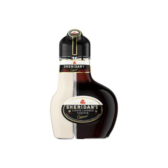 Lichior Sheridan's Coffee Layered, 0.7 L, 15.5% Alcool, Lichior in Doua Nuante, Lichior cu Doua Parti, Lichior Doua Parti, Lichior Alb Negru, Lichior de Cafea, Lichior cu Cafea, Lichior Cafea, Lichior cu Aroma de Cafea, Lichior cu Gust de Cafea