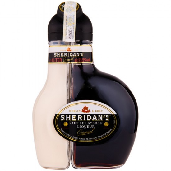  Lichior Cafea Sheridan's, 1L, 15.5% Alcool, Lichior Sheridan’s Cafea, Sheridan’s Lichior Cafea, Lichior Dulce, Lichior de Cafea Dulce, Bauturi Alcoolice, Bautura Alcoolica, Lichior Sheridans, Lichior in Doua Culori, Lichior Bicolor, Lichior de Ciocolata