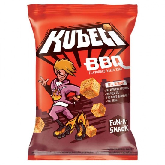 Kubeti cu Aroma Barbecue, 35 g, Kubeti BBQ, Crutoane cu Aroma de Barbecue, Crutoane Barbecue, Snack Crutoane Barbecue, Crutoane Kubeti cu Barbecue, Cuburi Paine cu Barbecue, Crutoane cu Gust BBQ, Kubeti cu Gust Barbecue, Cruton Kubeti