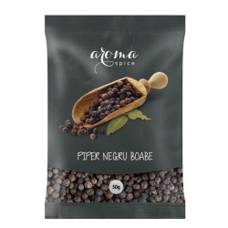 Piper Negru Boabe Aroma Spice, 12 Plicuri x 50 g, Piper Boabe, Boabe de Piper Negru, Piper Intreg, Piper Negru Intreg, Boabe Negre de Piper, Piper Condiment, Piper Condimente, Condimente Piper, Condiment Iute, Condimente Iuti, Condiment Carne