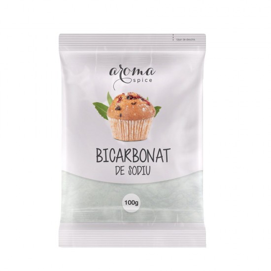 Bicarbonat de Sodiu Aroma Spice, 12 Plicuri x 100 g, Bicarbonat Sodiu, Sodiu Bicarbonat, Soda Bicarbonata, Bicarbonat pentru Prajituri, Bicarbonat Alimentar, Bicarbonat Bucatarie, Bicarbonat Gatit, Carbonat Acid de Sodiu
