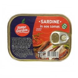 Sardine in Sos Tomat, Home Garden, 110 g, Peste la Conserva, Conserva de Sardine de la Home Garden, Conserva Peste Home Garden in Sos Tomat, Sardine in Sos Home Garden, Conserva Peste Home Garden 110 g