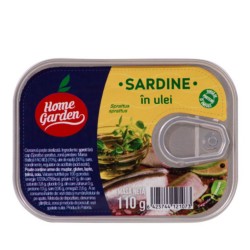 Sardine in Ulei, Home Garden, 110 g, Peste la Conserva, Conserva de Sardine de la Home Garden, Conserva Peste Home Garden in Ulei, Sardine in Ulei Home Garden, Conserva Peste Home Garden 110 g