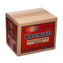 Set 30 Pachete de Biscuiti cu Vanilie Tecsa Kremali, 80 g