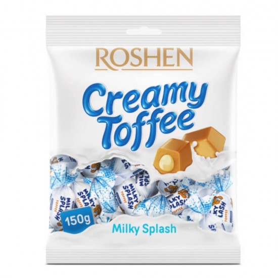 Caramele Roshen Milky Splash, 150g, Gust de Lapte, Caramele Cafea, Caramele cu Lapte, Caramele Milky Roshen, Bomboane Roshen, Bomboane cu Umplutura, Bomboane cu Aroma Lapte, Bomboane cu Lapte, Roshen Bomboane, Roshen Bomboane cu Gust de Lapte