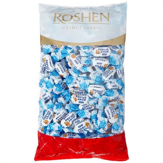 Caramele Roshen Milky Splash, 1Kg, Gust de Lapte, Caramele Cafea, Caramele cu Lapte, Caramele Milky Roshen, Bomboane Roshen, Bomboane cu Umplutura, Bomboane cu Aroma Lapte, Bomboane cu Lapte, Roshen Bomboane, Roshen Bomboane cu Gust de Lapte