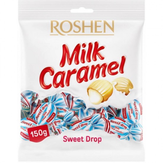 Caramele cu Umplutura din Lapte, Roshen Sweet Drop, 150 g, Caramele din Lapte Roshen, Roshen Caramele cu Umplutura, Pungi de Caramele cu Umplutura cu Lapte, Bomboane cu Lapte, Bomboane cu Crema de Lapte, Caramele cu Crema de Lapte, Bomboane Roshen