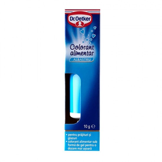 Colorant Alimentar Albastru Dr. Oetker, 10 g, Coloranti Gel pentru Dulciuri, Coloranti Alimentari Dr. Oetker pentru Prajituri, Colorant Alimentar Albastru pentru Glazuri si Aluaturi, Colorant Alimentar Albastru pentru Creme si Glazuri