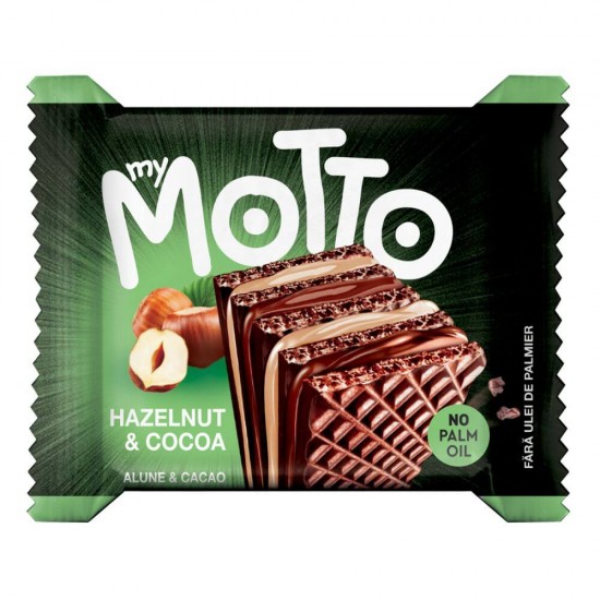 Napolitane My Motto Hazelnut&Cocoa, 34 g, My Motto Hazelnut&Cocoa Napolitane cu Cacao, Napolitane cu Cacao Crema, Napolitane My Motto, Napolitane cu Crema de Cacao My Motto, Napolitane cu Crema de Cacao, My Motto Napolitane, Napolitane