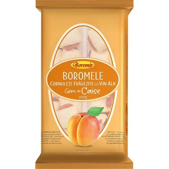 Cornulete cu Umplutura de Caise Boromir, 300 g, Cornulete Gem Caise, Cornulete Dulci, Dulciuri Boromir, Cornulete Gem de Caise, Cornulete Fragede, Cornulete Fragezite, Cornulete Prajituri, Prajituri Cornulete, Cornulete Boromir, Cornulete Boromele