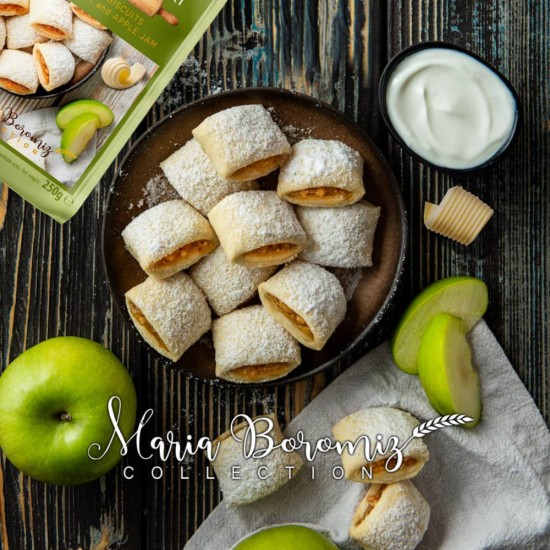 Cornulete cu Umplutura de Mere Boromir, 300 g, Cornulete Gem Mere, Cornulete Dulci, Dulciuri Boromir, Cornulete Gem de Mere, Cornulete Fragede, Cornulete Fragezite, Cornulete Prajituri, Prajituri Cornulete, Cornulete Boromir, Cornulete Boromele