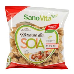 Cuburi Vegetale Sano Vita, 100 g, Cub Vegetal, Cub Soia, Cuburi Soia, Snitel Soia, Snitele Soia, Cub din Soia, Cuburi din Soia, Cuburi Texturate din Soia, Snitele Texturate de Soia, Cub Texturat Vegetal, Cub Inlocuitor de Carne