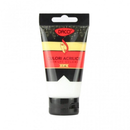 Vopsea Acril Alb Titan DACO, 75 ml, Tempera Acrilica, Culori Acrilice, Vopsea Acrilica, Tempera Acril, Vopsele Acrilice, Vopsea Alb Titan Acril, Acril Alb Titan