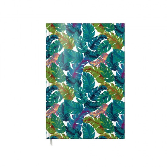 Agenda A5 Nedetata Artpress, Tropical Leaves, 100 File, Coperta Buretata Lucioasa, Multicolor, 80 g/m²
