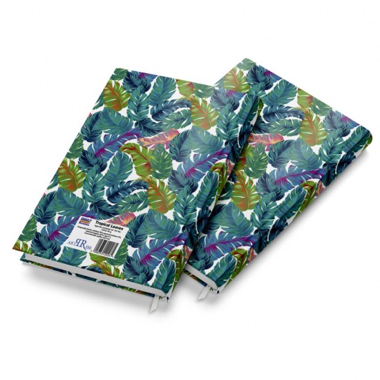 Agenda A5 Nedetata Artpress, Tropical Leaves, 100 File, Coperta Buretata Lucioasa, Multicolor, 80 g/m²