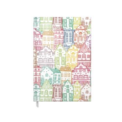 Agenda A5 Nedetata Artpress, Colorful City, 100 File, Coperta Buretata Lucioasa, Multicolor, 80 g/m²