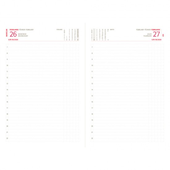 Agenda A5 Zilnica Ego Basic, Datata 2022, 352 File, Rosu Inchis, 7 Pagini Color, 70 g/m², Coperta Imitatie Piele, Agenda Planificari, Agenda Planificari Zilnice, Agenda A5, Agenda A5 Zilnica, Agenda A5 Planificari, Agenda Dictando