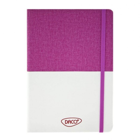 Agenda Dictando Nedatata DACO, 160 File, 14.2x21 cm, Format A5, 70 g/m², Imitatie de Piele/Textil, Alb/Violet, Agenda Nedatata, Agende Birou cu 160 de Foi, Agenda Office cu 160 File, Agende Office de Birou cu 160 File, Agenda Simpla de Birou