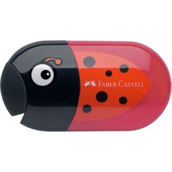 Ascutitoare cu Radiera Faber-Castell, Model Buburuza, Ascutitoare Faber Castell, Radiera Faber Castell, Ascutitori Faber Castell, Radiere Faber Castell, Ascutitoare Colorata, Ascutitori Colorate, Ascutitoare Faber Castell Buburuza