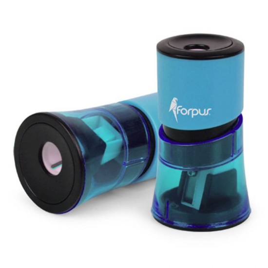 Ascutitoare Dubla FORPUS cu Rezervor, Albastra, Ascutitori pentru Scoala, Ascutitoare pentru Birou, Ascutitoare Rotunda, Ascutitori Duble cu Rezervor, Ascutitoare din Plastic pentru Scoala, Rechizite, Ascutitori FORPUS