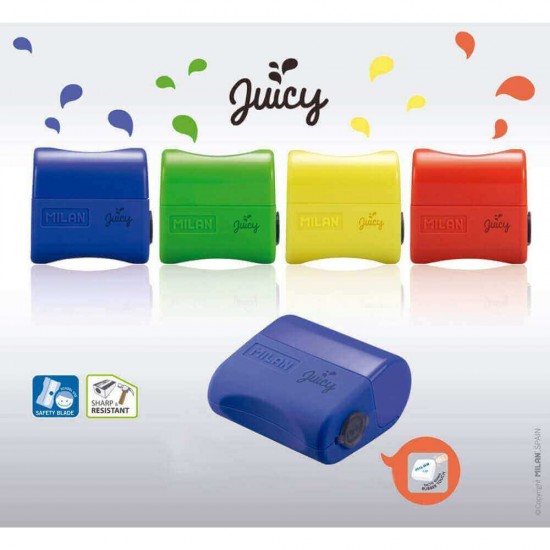 Ascutitoare Milan Juicy Simpla Mecenica cu Container, Plastic, Accesorii Scoala, Rechizite Scolare, Rechizite Scolare Milan, Ascutitoare Simpla Ieftina, Ascutitoare Simpla Scoala, Ascutitoare pentru Creioane, Ascutitoare Simpla Creioane