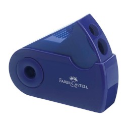 Ascutitoare Dubla cu Container Faber-Castell Sleeve, Albastru, Ascutitori Duble, Ascutitori Faber-Castell, Ascutitori pentru Scoala, Ascutitori cu Container, Ascutitori Creioane, Ascutitoare Dubla cu Container, Ascutitoare Birou
