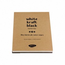 Bloc Pictura si Desen Daco A4, 60 File/Set, 20 Coli Albe, 20 Coli Natur, 20 Coli Negre, 110 - 240 g/m², Bloc Hartie pentru Pictat si Desenat, Hartie de Diferite Culori pentru Desen si Pictura, Bloc Coli Diferite Nuante