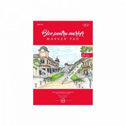 Bloc de Desen A4 pentru Marker DACO, 24 File, 130 g/m², Hartie Lucioasa, Bloc Spiralat, Bloc pentru Desen, Bloc pentru Marker, Bloc Marker, Bloc A4, Bloc Desen Marker, Marker Layout, Bloc de Desen, Materiale Arta