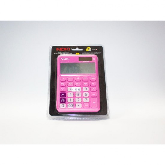 Calculator de Birou Noki HCS001, Roz, 12 Digits, Alimentare Dubla, Calculator Birou, Calculator Birou 12 Digits, Calculator Birou cu Alimentare Dubla, Calculator Birou Noki, Calculator de Buzunar, Calculator pentru Scoala, Calculatoare de Birou