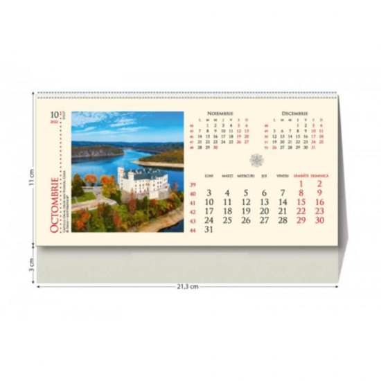Calendar Birou Ego Arta, Castele, 13 File, 213x110 mm, Multicolor, Calendare Birou, Calendar pentru Birou, Calendare pentru Birou, Calendar de Birou, Calendare de Birou, Calendar Ego, Calendare Ego, Calendar 2022, Calendare 2022