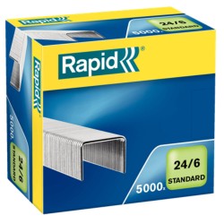 Capse 24/6 Rapid Standard, 5000 Buc/Set, Capacitate 20 Coli, Capse Rezitente, Capse Otel, Capse din Otel, Set de Capse, Set Capse Rapid, Capse Rapid Standard, Capse Capsator, Capse pentru Capsator, Capse Rapide