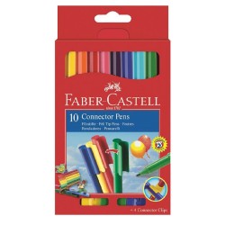 Set 10 Carioci Colorate Faber-Castell Connector Cu Clip Prindere, Carioca Pentru Copii, Carioca De Colorat, Carioci Pentru Copii, Carioci Pentru Colorat, Carioci Colorate Pentru Desenat, Carioci Faber-castell
