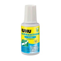 Pasta Corectoare Lichida Uhu, 20 g, Alba, Fara Solventi, cu Pensula, Corectoare pentru Hartie, Pasta Corectoare pentru Scris, Pasta Corectoare Fara Solventi cu Pensula, Corector Lichid, Corector cu Pensula, Tub Pasta Corectoare, Corector pentru Scoala
