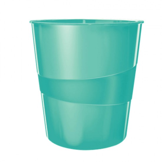 Cos de Birou Leitz Wow, 15 L, Turcoaz Metalizat, Cosuri Gunoi, Cos din Plastic, Cos de Gunoi din Plastic, Cos de Gunoi fara Capac, Cos de Birou 15L, Cos de Birou Color, Cos de Birou Leitz 15L